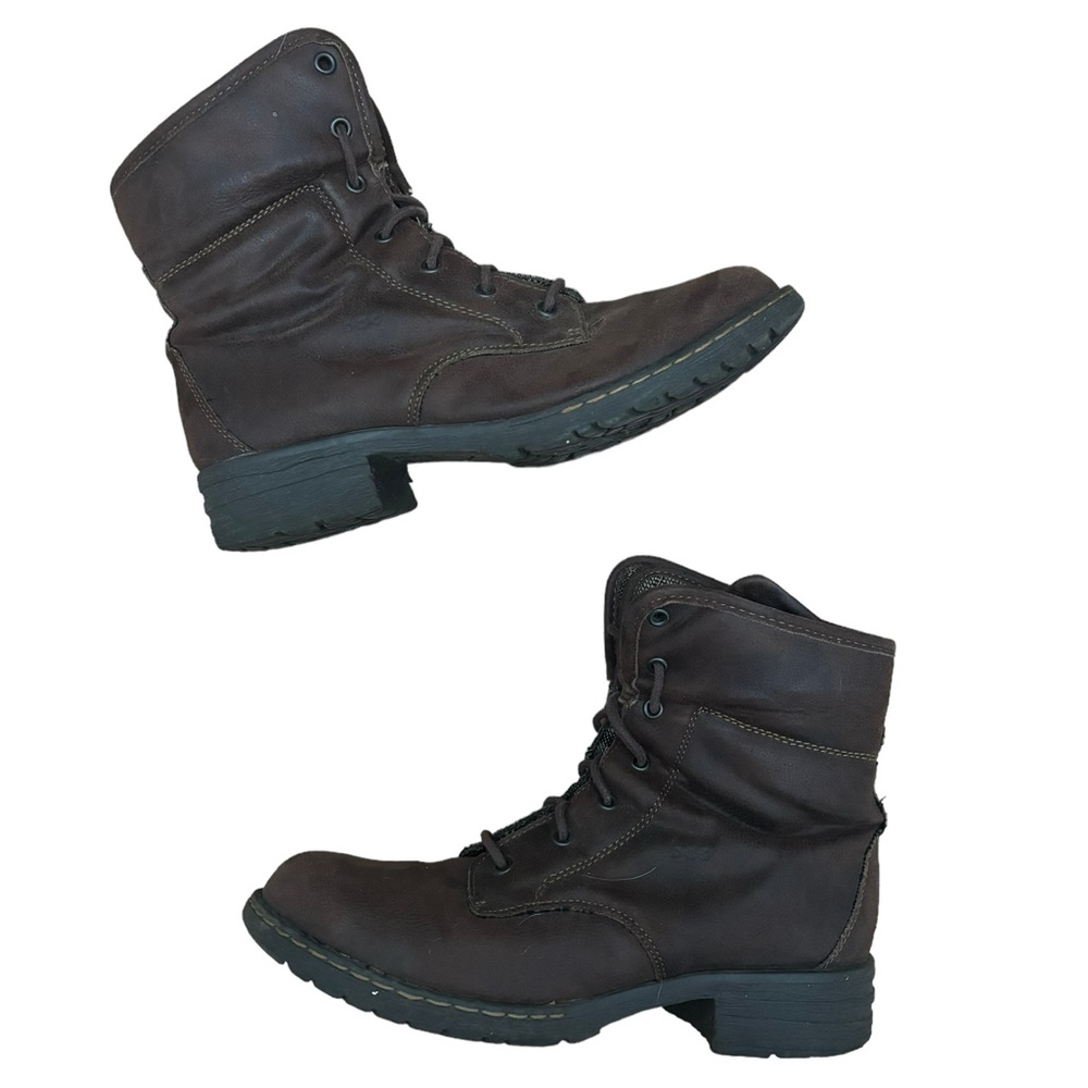 BOC Saturn Faux Leather Fold Over Boots Women 7.5 M Brown Plaid Women’s‎ Boots
